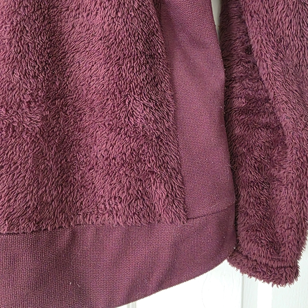 The North Face Furry Fleece Full Zip Jacket M Burgundy Red - Picture 11 of 12